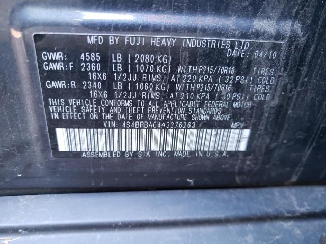 Photo 9 VIN: 4S4BRBAC4A3376263 - SUBARU OUTBACK 2. 