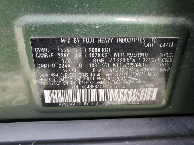 Photo 11 VIN: 4S4BRBAC4E3311435 - SUBARU OUTBACK 2. 