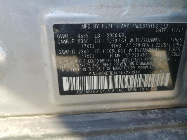 Photo 9 VIN: 4S4BRBAC5C3223944 - SUBARU OUTBACK 2. 