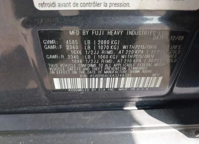 Photo 8 VIN: 4S4BRBAC6A3348335 - SUBARU OUTBACK 