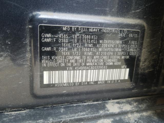 Photo 9 VIN: 4S4BRBAC8D3229593 - SUBARU OUTBACK 2. 