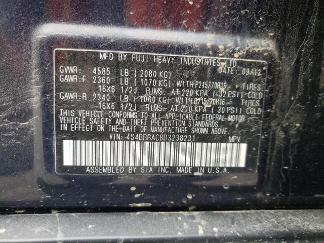 Photo 11 VIN: 4S4BRBAC8D3238231 - SUBARU OUTBACK 