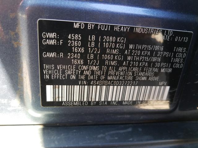 Photo 9 VIN: 4S4BRBAC8D3272217 - SUBARU OUTBACK 2. 