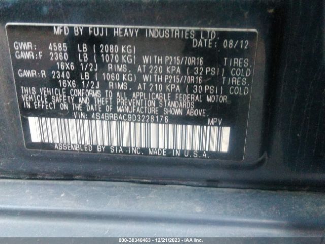 Photo 8 VIN: 4S4BRBAC9D3228176 - SUBARU OUTBACK 