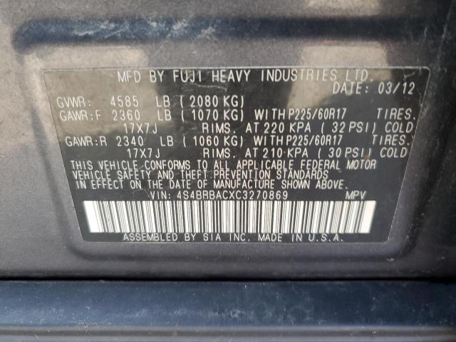 Photo 12 VIN: 4S4BRBACXC3270869 - SUBARU OUTBACK 