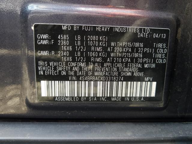 Photo 9 VIN: 4S4BRBACXD3318274 - SUBARU OUTBACK 2. 