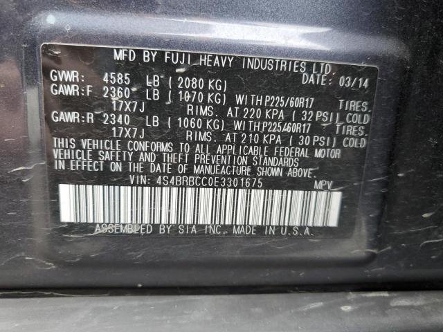 Photo 12 VIN: 4S4BRBCC0E3301675 - SUBARU OUTBACK 