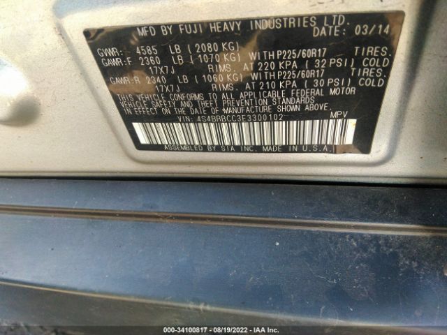 Photo 8 VIN: 4S4BRBCC3E3300102 - SUBARU OUTBACK 