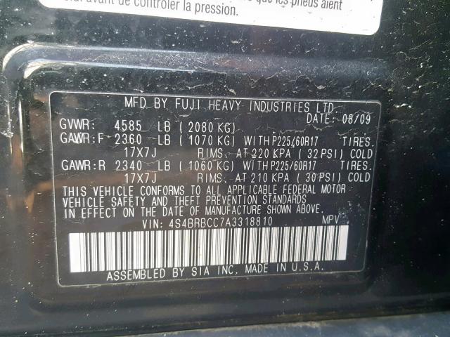 Photo 9 VIN: 4S4BRBCC7A3318810 - SUBARU OUTBACK 2. 