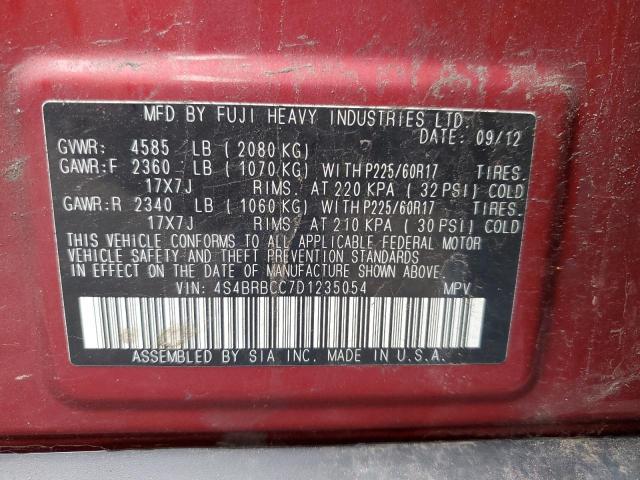 Photo 12 VIN: 4S4BRBCC7D1235054 - SUBARU OUTBACK 