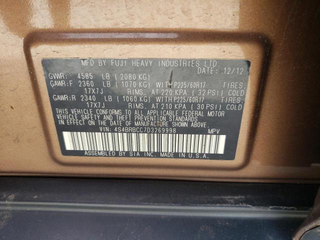 Photo 12 VIN: 4S4BRBCC7D3269998 - SUBARU OUTBACK 