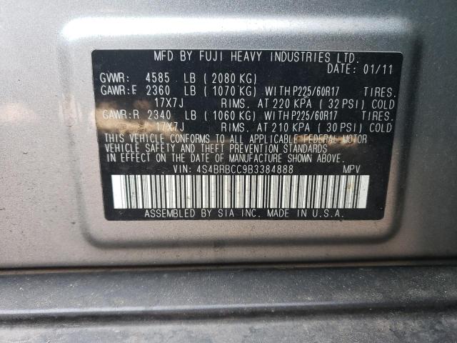 Photo 11 VIN: 4S4BRBCC9B3384888 - SUBARU OUTBACK 