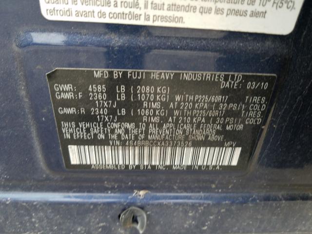 Photo 9 VIN: 4S4BRBCCXA3373526 - SUBARU OUTBACK 2. 