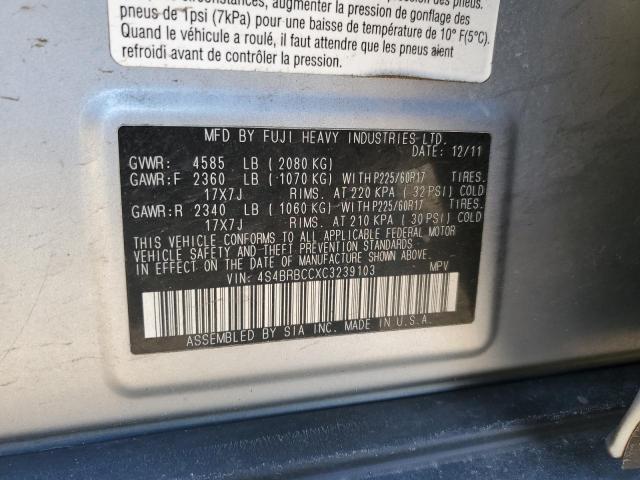 Photo 11 VIN: 4S4BRBCCXC3239103 - SUBARU OUTBACK 