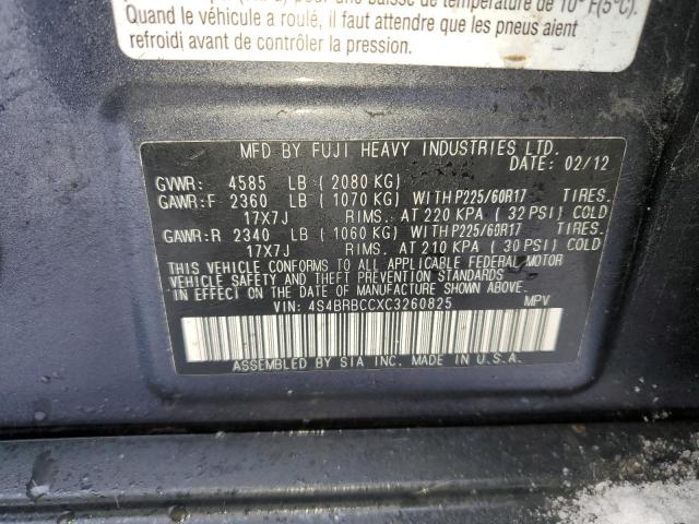 Photo 13 VIN: 4S4BRBCCXC3260825 - SUBARU OUTBACK 2. 