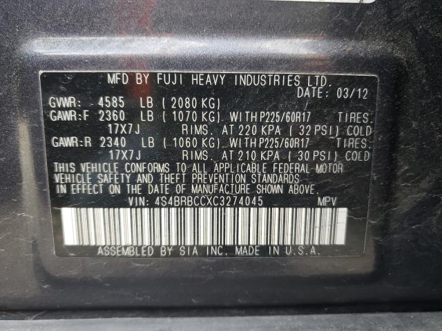 Photo 9 VIN: 4S4BRBCCXC3274045 - SUBARU OUTBACK 2. 