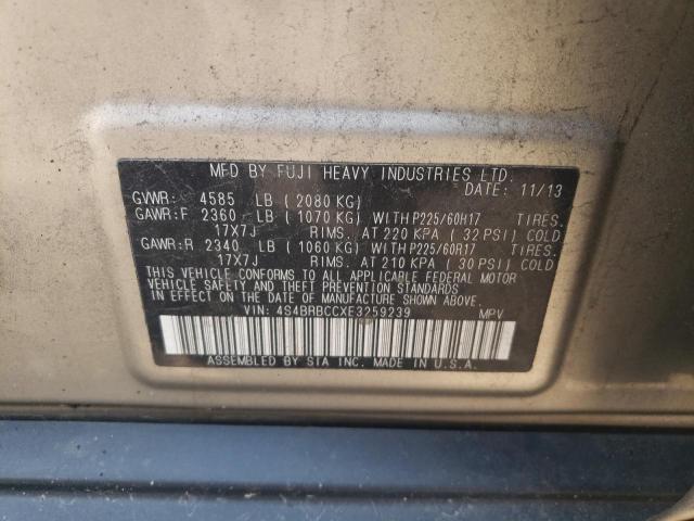 Photo 12 VIN: 4S4BRBCCXE3259239 - SUBARU OUTBACK 