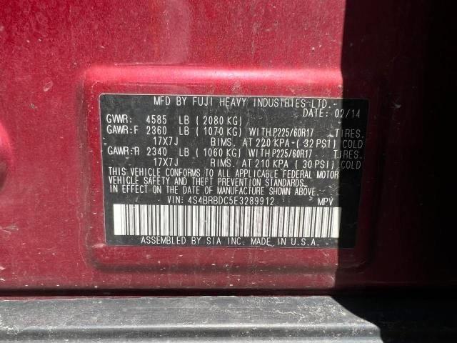 Photo 9 VIN: 4S4BRBDC5E3289912 - SUBARU OUTBACK 