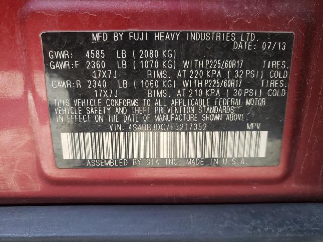 Photo 12 VIN: 4S4BRBDC7E3217352 - SUBARU OUTBACK 