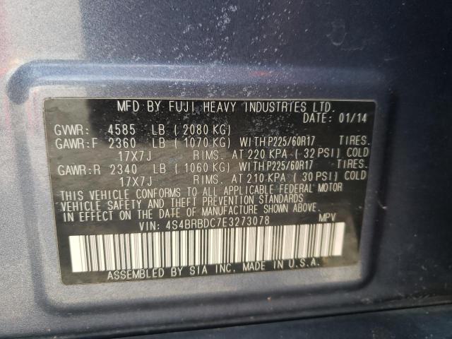 Photo 9 VIN: 4S4BRBDC7E3273078 - SUBARU OUTBACK 2. 