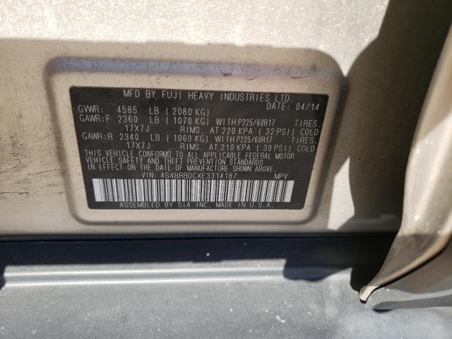 Photo 9 VIN: 4S4BRBDCXE3314187 - SUBARU OUTBACK 2. 