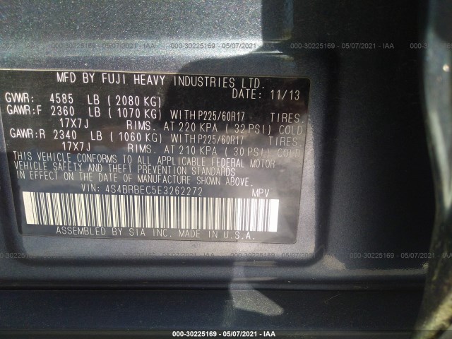 Photo 8 VIN: 4S4BRBEC5E3262272 - SUBARU OUTBACK 