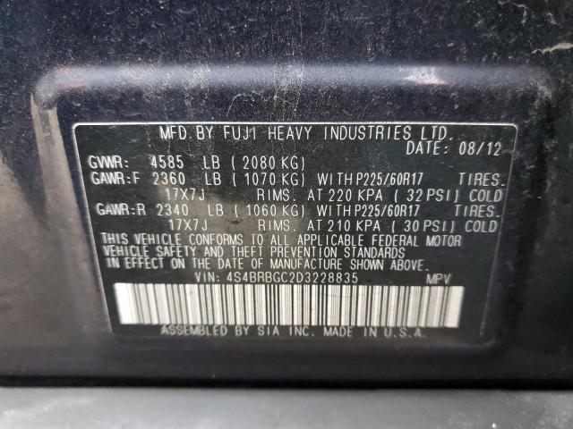 Photo 11 VIN: 4S4BRBGC2D3228835 - SUBARU OUTBACK 2. 