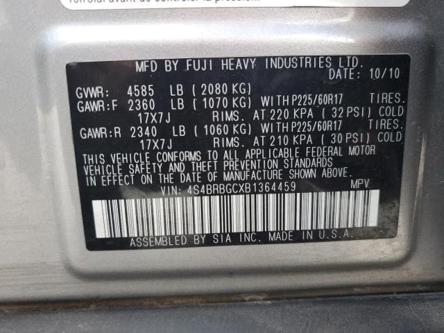 Photo 12 VIN: 4S4BRBGCXB1364459 - SUBARU OUTBACK 2. 