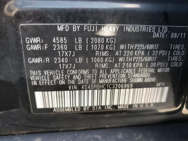 Photo 9 VIN: 4S4BRBHC1C3206869 - SUBARU OUTBACK 2. 