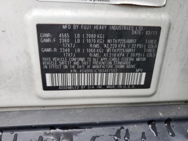 Photo 12 VIN: 4S4BRBJC1B3407552 - SUBARU OUTBACK 2. 