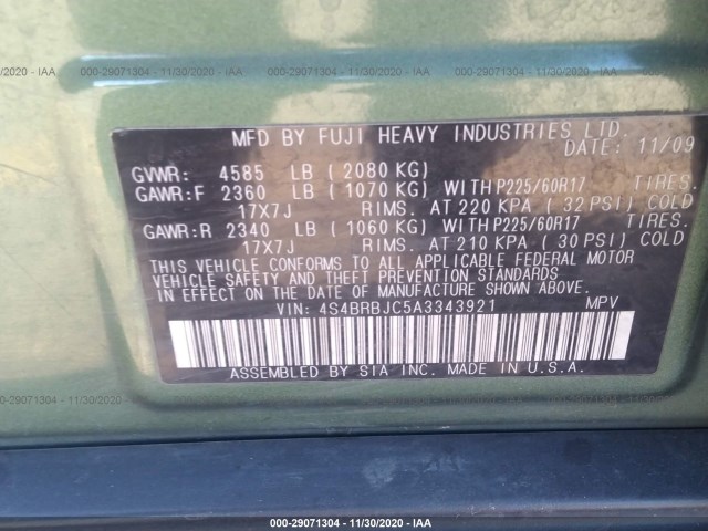 Photo 8 VIN: 4S4BRBJC5A3343921 - SUBARU OUTBACK 