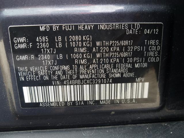 Photo 9 VIN: 4S4BRBJCXC3291074 - SUBARU OUTBACK 