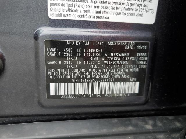 Photo 11 VIN: 4S4BRBKC0C3231531 - SUBARU OUTBACK 