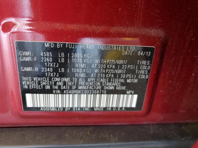 Photo 13 VIN: 4S4BRBKC0D3308710 - SUBARU OUTBACK 2. 