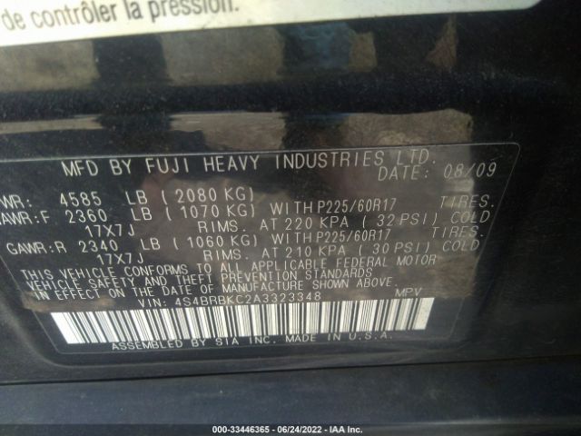 Photo 8 VIN: 4S4BRBKC2A3323348 - SUBARU OUTBACK 