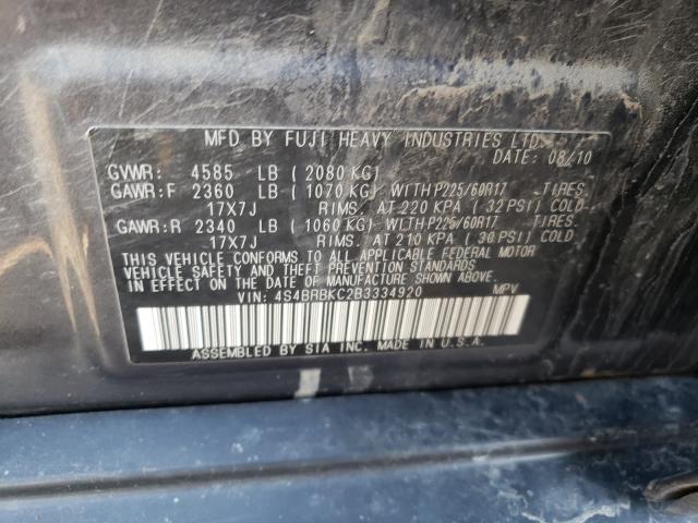 Photo 9 VIN: 4S4BRBKC2B3334920 - SUBARU OUTBACK 2. 