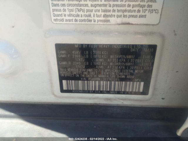 Photo 8 VIN: 4S4BRBKC2B3361311 - SUBARU OUTBACK 