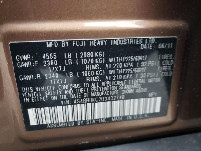 Photo 9 VIN: 4S4BRBKC2B3432748 - SUBARU OUTBACK 2. 