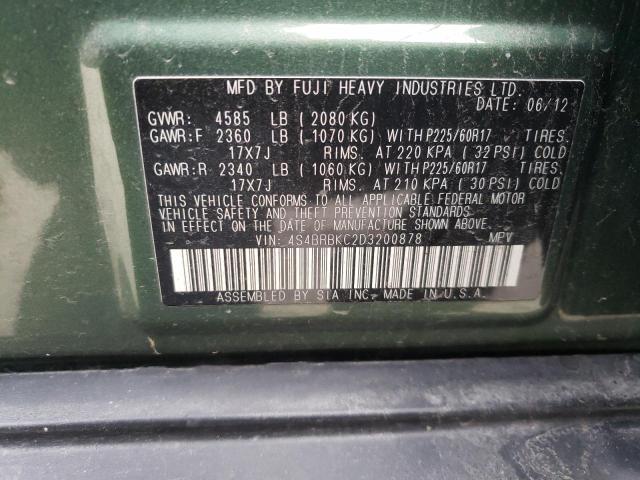 Photo 9 VIN: 4S4BRBKC2D3200878 - SUBARU OUTBACK 2. 