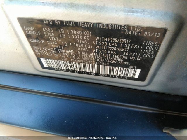 Photo 8 VIN: 4S4BRBKC2D3303993 - SUBARU OUTBACK 