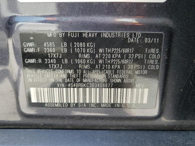 Photo 12 VIN: 4S4BRBKC3B3408877 - SUBARU OUTBACK 