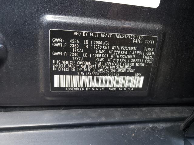 Photo 9 VIN: 4S4BRBKC3C3230132 - SUBARU OUTBACK 