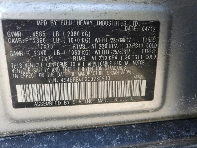 Photo 11 VIN: 4S4BRBKC3C3286913 - SUBARU OUTBACK 2. 