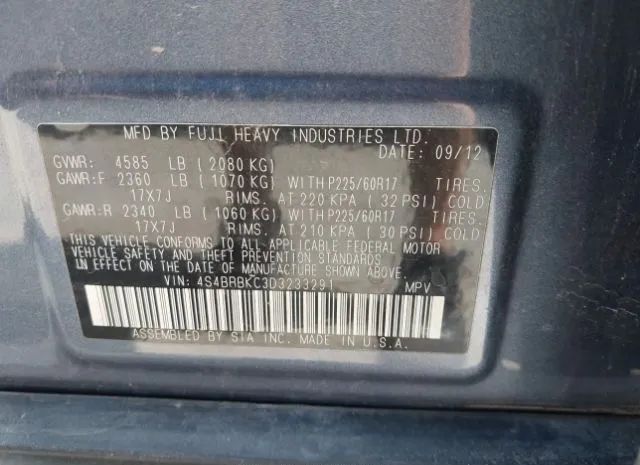 Photo 8 VIN: 4S4BRBKC3D3233291 - SUBARU OUTBACK 