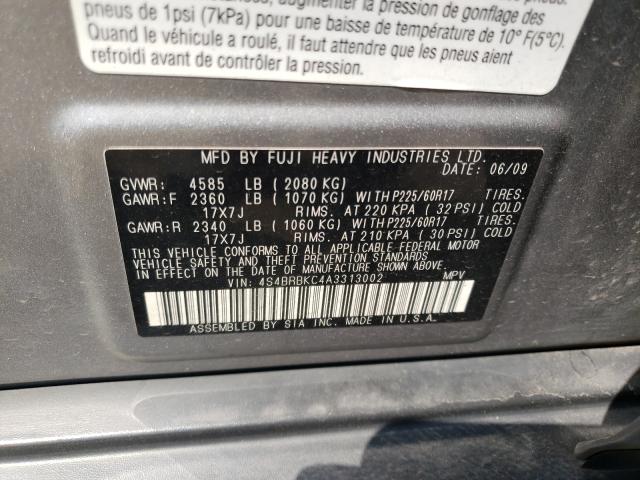 Photo 9 VIN: 4S4BRBKC4A3313002 - SUBARU OUTBACK 2. 