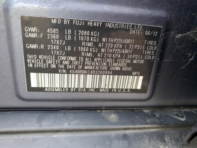 Photo 12 VIN: 4S4BRBKC4D3200994 - SUBARU OUTBACK 2. 