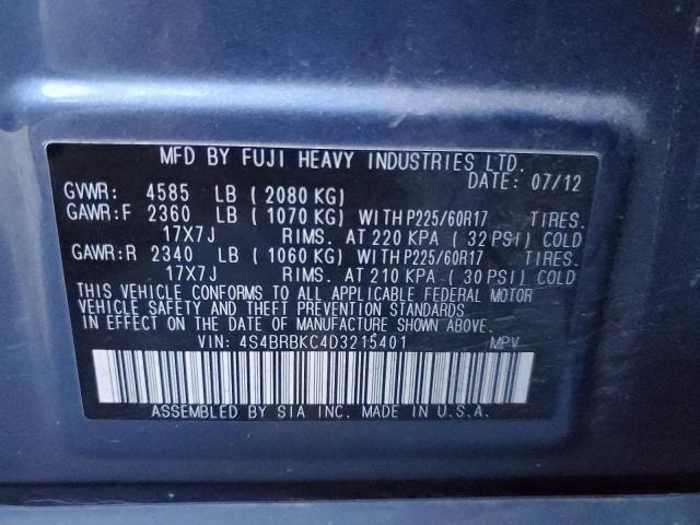 Photo 13 VIN: 4S4BRBKC4D3215401 - SUBARU OUTBACK 2. 