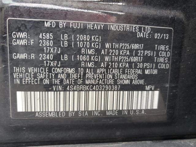 Photo 11 VIN: 4S4BRBKC4D3290387 - SUBARU OUTBACK 2. 