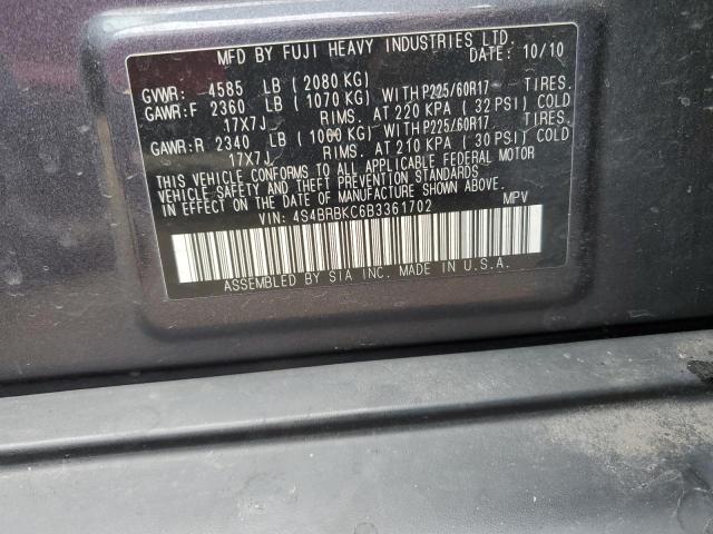 Photo 11 VIN: 4S4BRBKC6B3361702 - SUBARU OUTBACK 