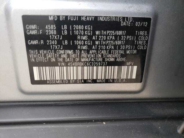 Photo 9 VIN: 4S4BRBKC6C3259737 - SUBARU OUTBACK 